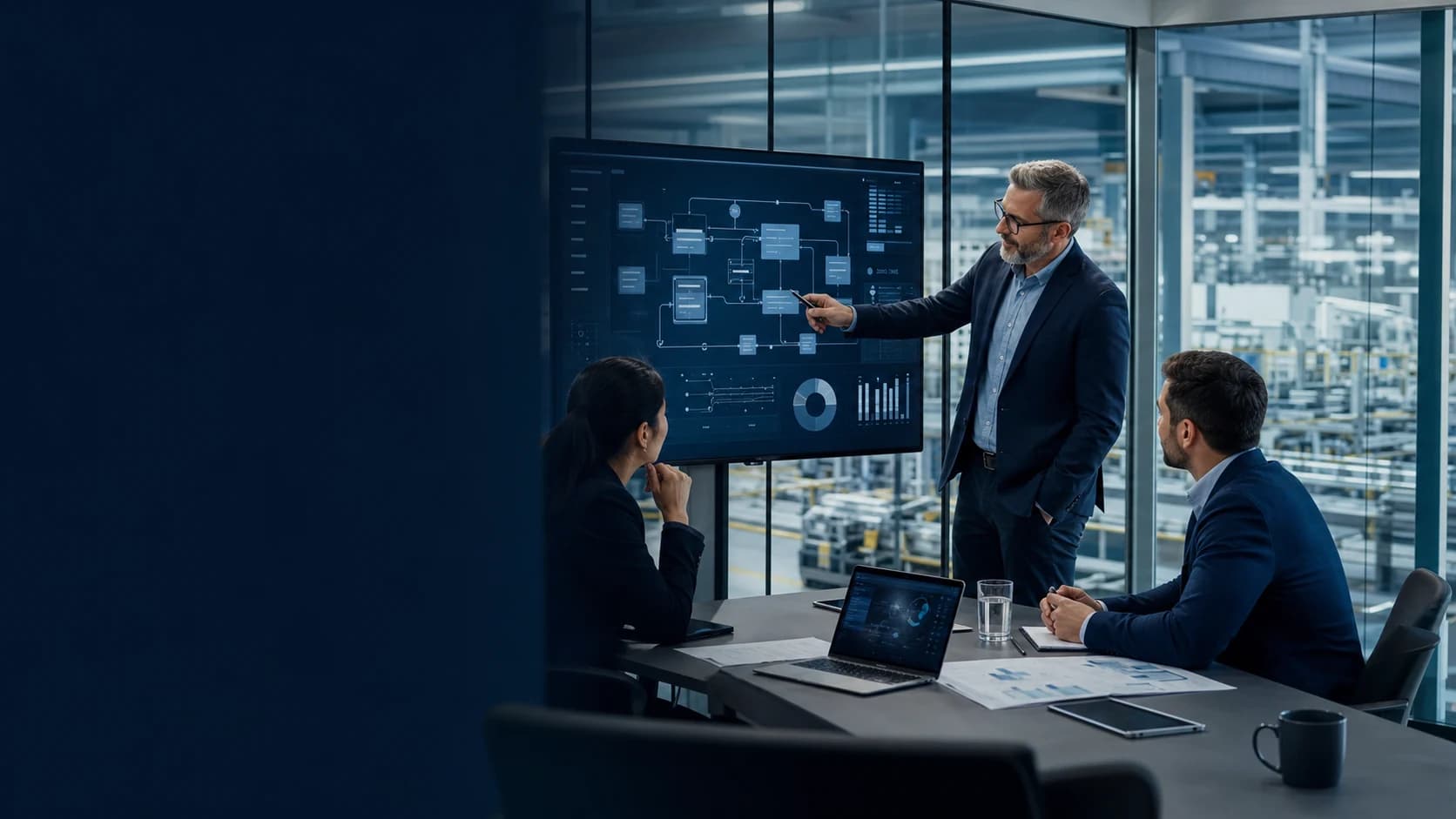 Senior SAP consultants discussing enterprise process architecture